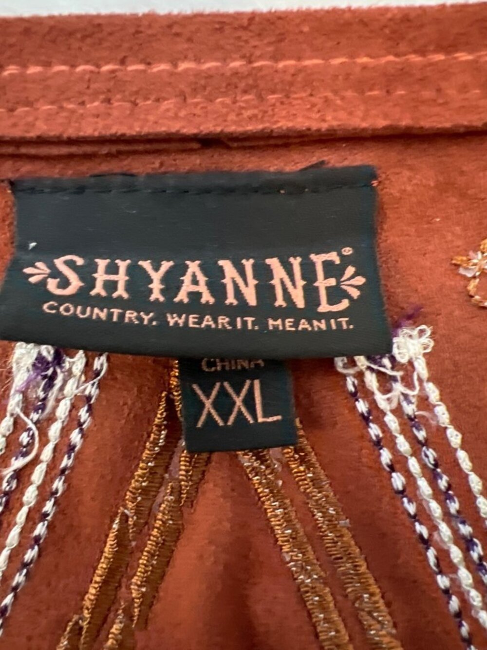 Shyanne XXL Suede Like Vest Embroidery Country Western Festival Cowboy Ranch - Picture 4 of 6